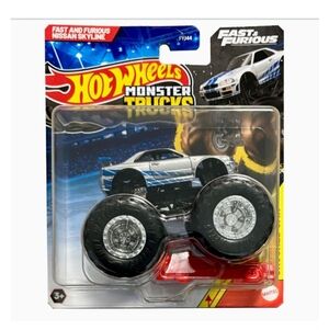Hot Wheels Monster Truck Nissan Skyline, Fast & Furious Inclues Crushed Car
